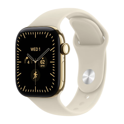 Apple Watch Series 12, 42 mm, Radiant Gold Titanium GPS+Cellular Sand Sport Band M/L